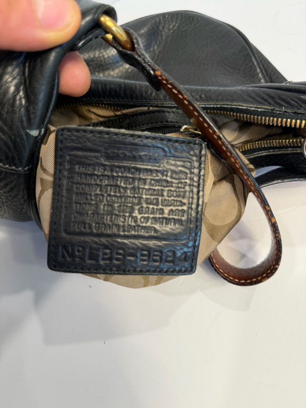 Rare vintage coach Black Leather Hobo Shoulder Bag call outs in photos Y2K - Picture 7 of 7